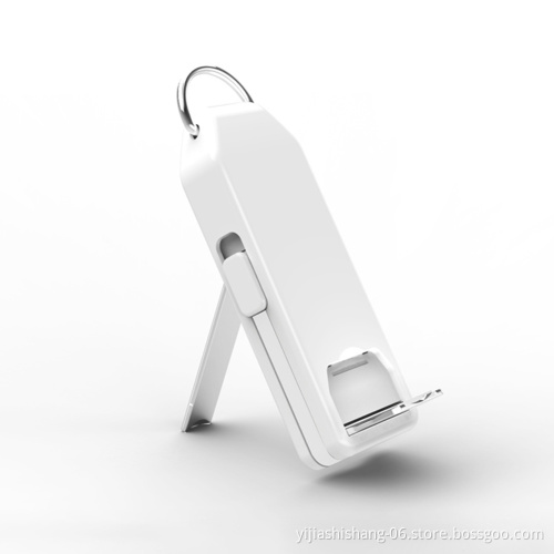 Custom Logo  Multi-function Cell Phone Stand Holder 3 in 1 Usb Charger Data Cable With Keychain